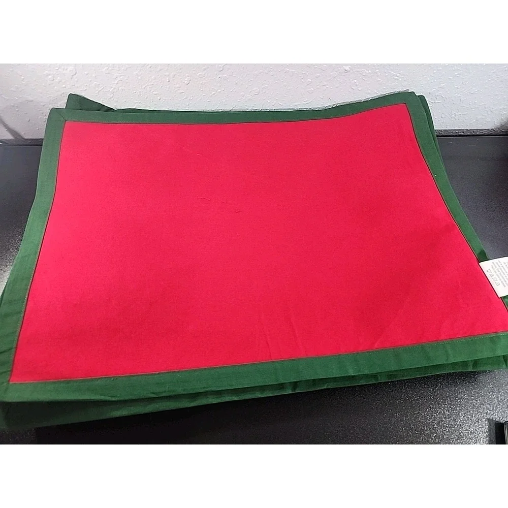 Set of 10 Christmas‎ green Red Placemat with red poinsettias 14